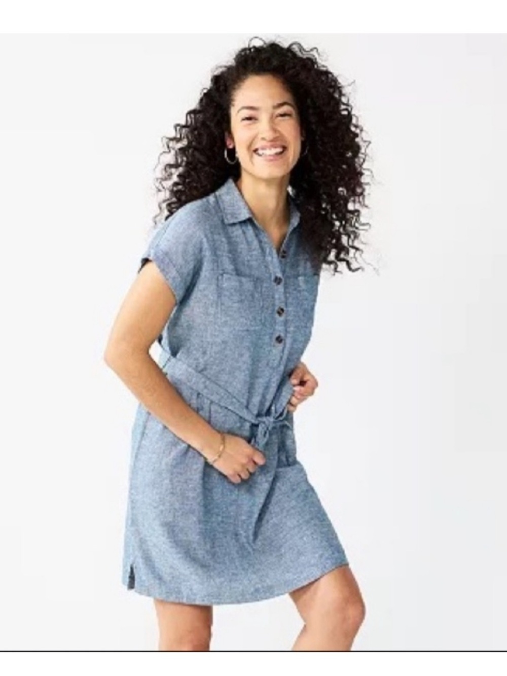 Sonoma Blue Chambray Shirt Dress - Picture 5 of 5